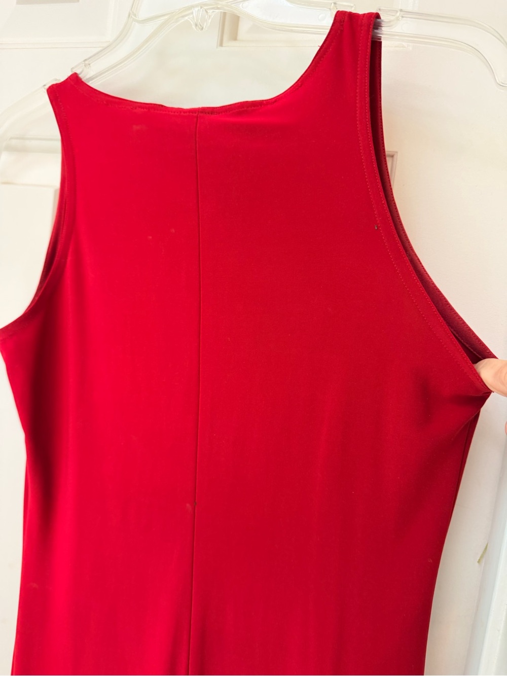 Norma Kamali Sleeveless Red Knit Midi Dress - Classic Fitted Stretch, Sz S - Picture 11 of 15